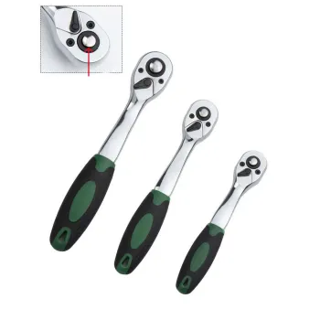 Professional Hand Tools Set: 1/2-inch Big Torsin, 45# Steel, 72 Teeth Auto Stretch Two-Way Wrench Ratchet