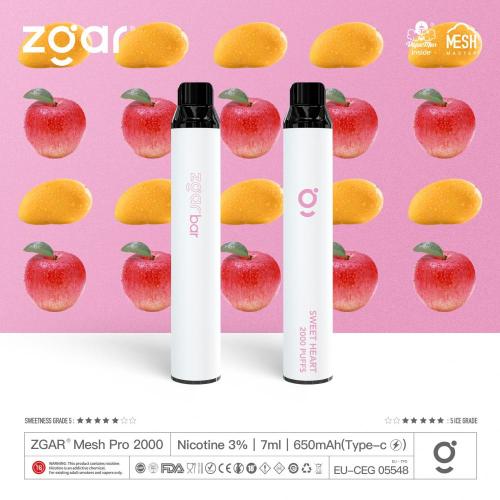 Хорошие продажи одноразовые вейп Zgar XXL 2000 Puffs