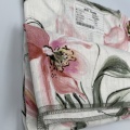 Softy Anti Static Flower Pattern Pure Linen Fabric