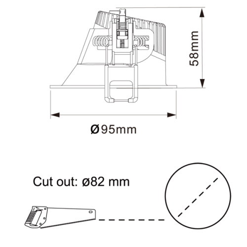 Anti Glare Downlights Recessed wall lights with smart clip Manufactory