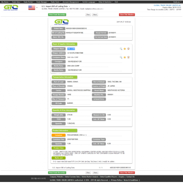 USA machine export customs data