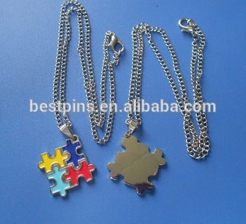 2nd Apr. World Autism Awareness Day metal necklace charm