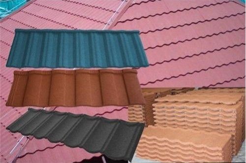 Galvanized Colour Steel Roof Tiles Corrosion Resistant , Blue Red Metal Roofing Materials