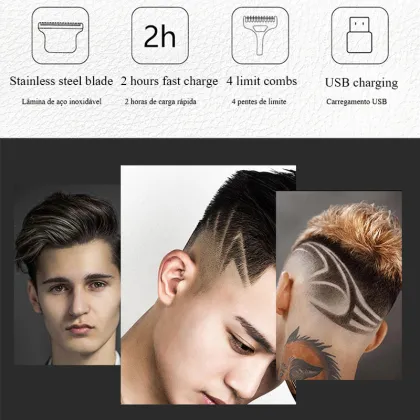 Kemei 1949 Professional Hair Clipper All Metal Men Electric Cordless Hair Trimmer 0mm Baldheaded T Blade Finish Haircut Machine