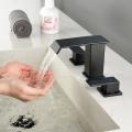 Deck Mounted Black Bathroom Faucet With Drainer