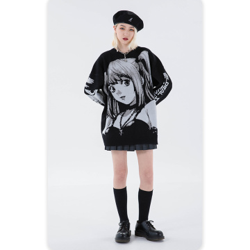 Men's Anime Girl Graphic Crewneck Sweater