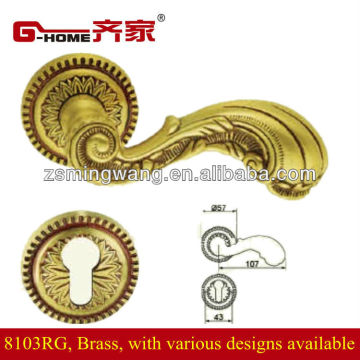 brass split lock euro style handle lockset with brass lever
