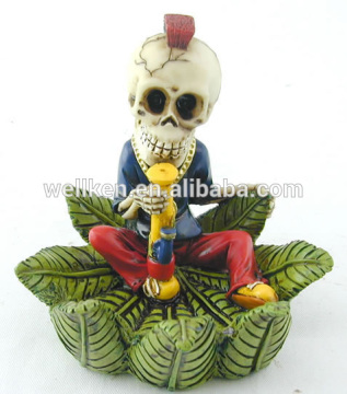 polystone decorative ashtrays,resin sitting skull figurines