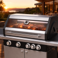 Parrilla de gas de 4+1 quemadores con ventana