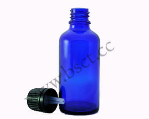 Glass cobalt blue dropper glass bottle