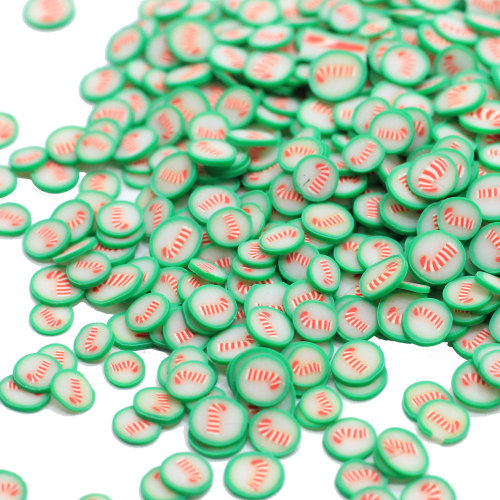 New Christmas Decoration Polymer Clay Candy Cane Sprinkles 6MM Round Shape Soft Clay Candy Cane Slice Confetti Slime Fillers