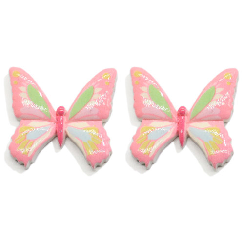 Vente chaude 100 Pcs / Lot papillon résine Flatback Cabochon Kawaii papillon embellissement pour Scrapbooking cheveux arcs artisanat