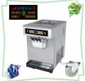 Üç çeşit Top yumuşak hizmet dondurulmuş dondurma makinesi, paslanmaz çelik otomatik yoğurt dondurma makinesi masa.