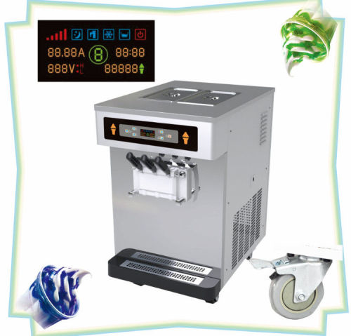 Preenfriamiento sistema tabla superior Ice Cream Machine, 220v 50Hz/60Hz suave servir yogurtera para cafetería