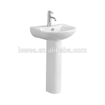 Famous bathroom porcelain single hole pedestal basin design LW-2022