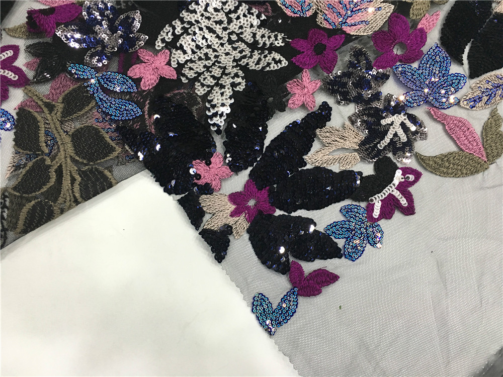 Flower Spangle Embroidery Fabric