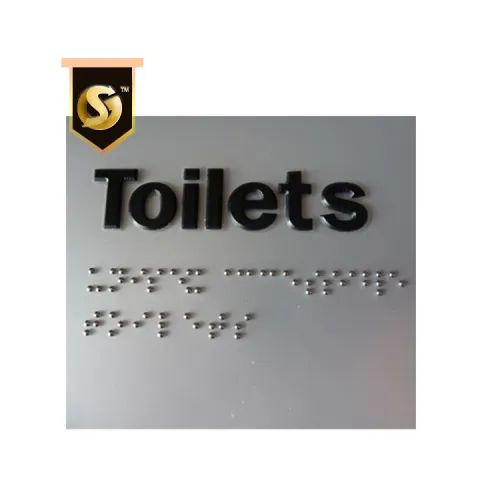 Custom Bathroom Sign Board Exit Braille Sign, High Quality Custom