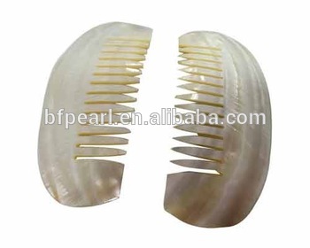 handmade carved natural shell hair comb