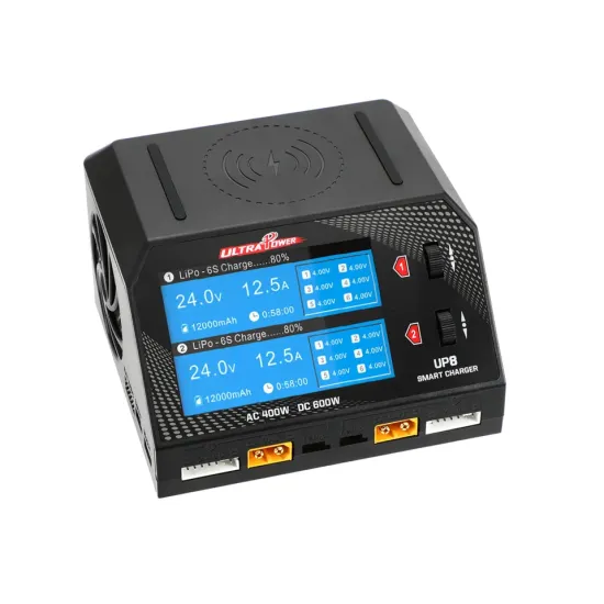 UltraPower UP8 Dual Channel 600W Drone Battery Charger for LiPo, Li-ion Smart Convenient Balance Charger