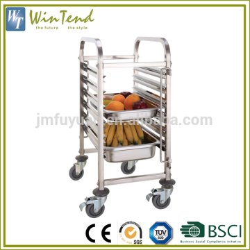 St/Steel 201 or 304 bakery shelving, steel rack trolley for commercial kitchens