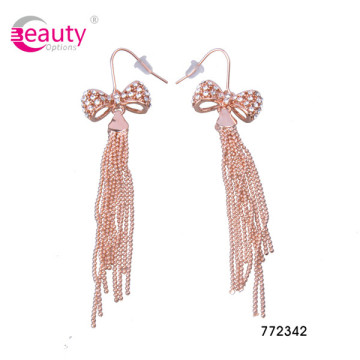Realizzati con elementi Bowknot lunga nappa orecchini di lusso