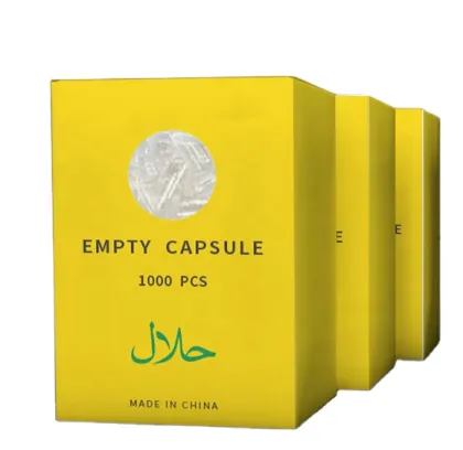 Size 00 Natural Halal Gelatin Empty Capsules