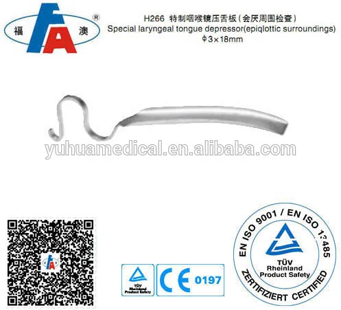 Special laryngeal tongue depressor(epiqlottic surroundings), Laryngeal instruments