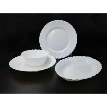 Sustainable Home White Opal Glassware Dish Dinner Sets