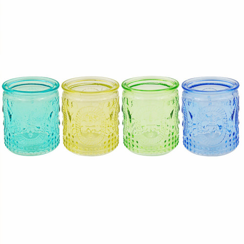 small size color glass candle bottles