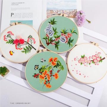 2023 New Chinese Style Butterfly Flower Acacia Sakura Embroidery Kit for Beginners