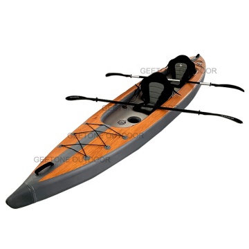 OEM Logo Inflatable Drop Stitch Kayak: Wood Ultimate Airvolution 2-Person Tandem Kayak