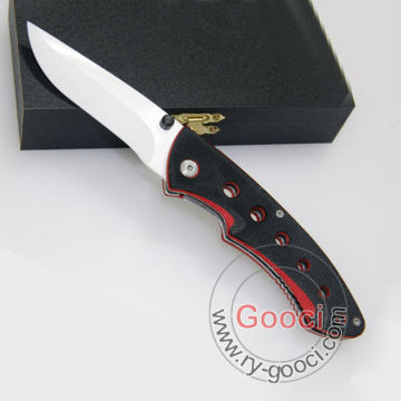 Ceramic White blade folding pocket knife G-10 handle scales