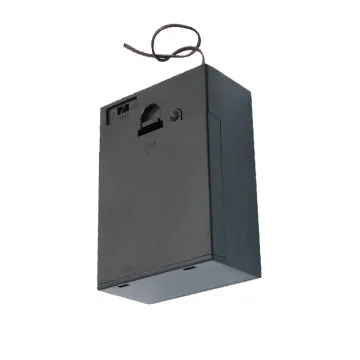 Professional Black ABS Battery Holder Box with 2 Cells, Lead Wires, and Cover