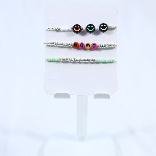 Ensemble bracelet de bracelet Face Girl de 12 mm Fluorescent Smiley Face