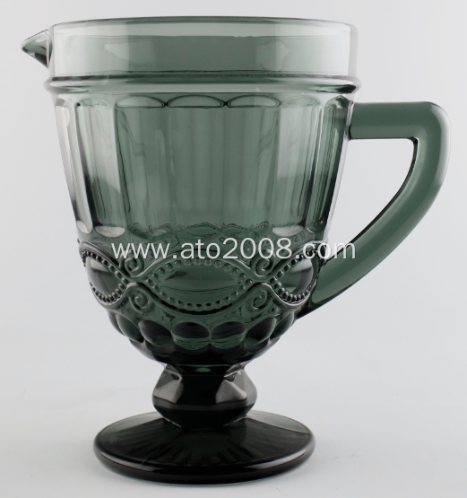 Solid Color Glass Pitcher with Handle