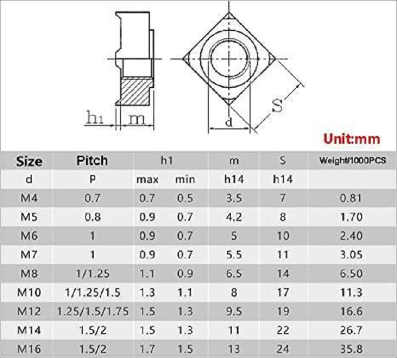 Weld Nut 10