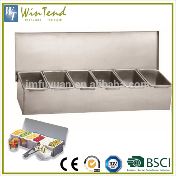 6 compartment table holder stainless steel 201 spice condiment organizer