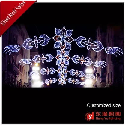 High quality rope light motif outdoor decorative cross street motif light