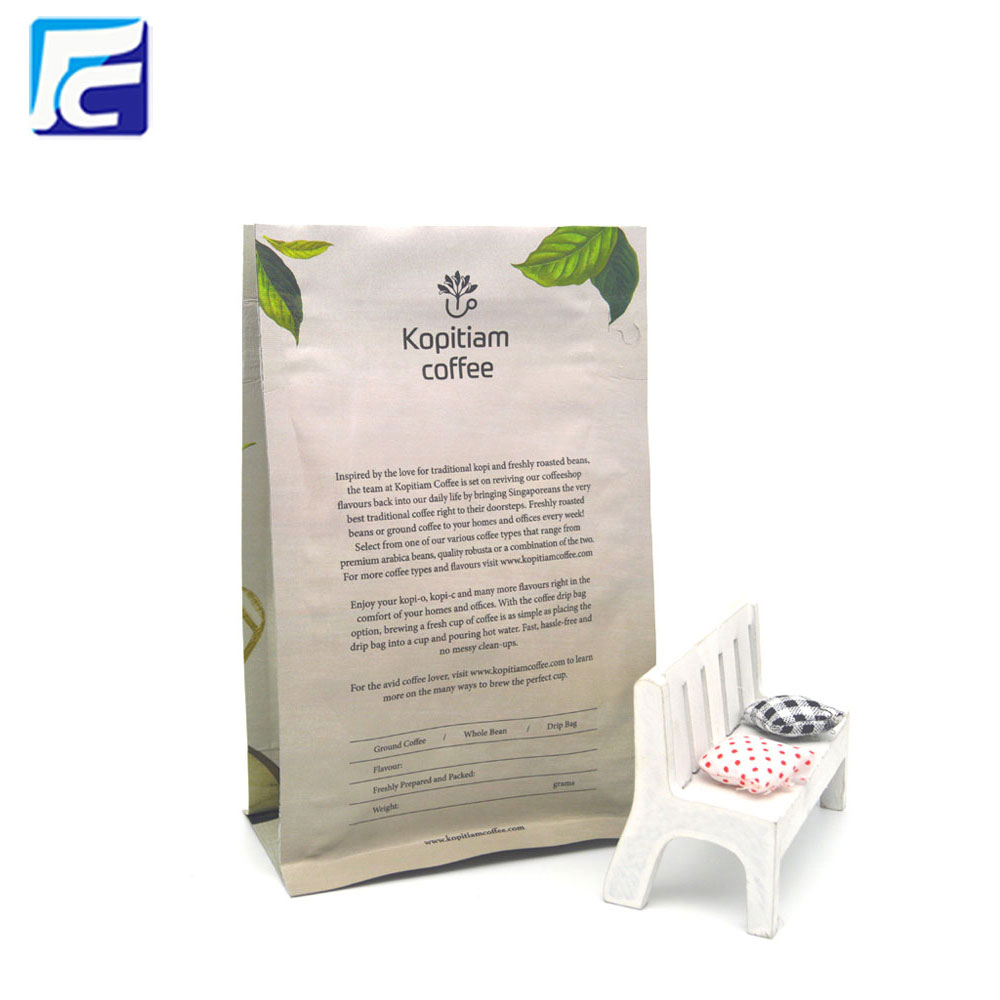 Aluminiumfolie Gusset Flat Bottom Coffee Bags