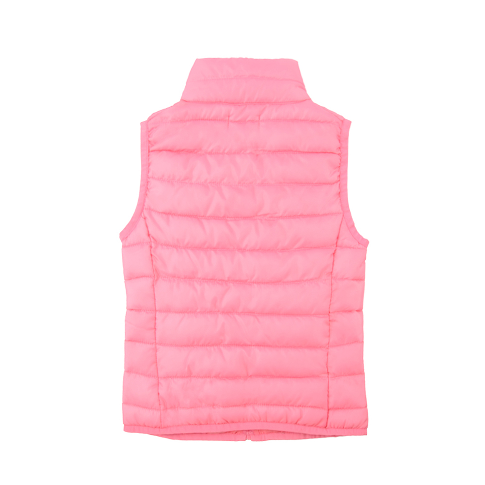 Pink Padded Vest with Stand Collar