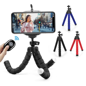 Factory Outlet Sponge Telepon Seluler untuk Tiktok Live Streaming &amp; Selfie Remote Control dengan Tripod Fleksibel