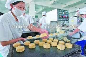 Moon cake encrusting and filling machine