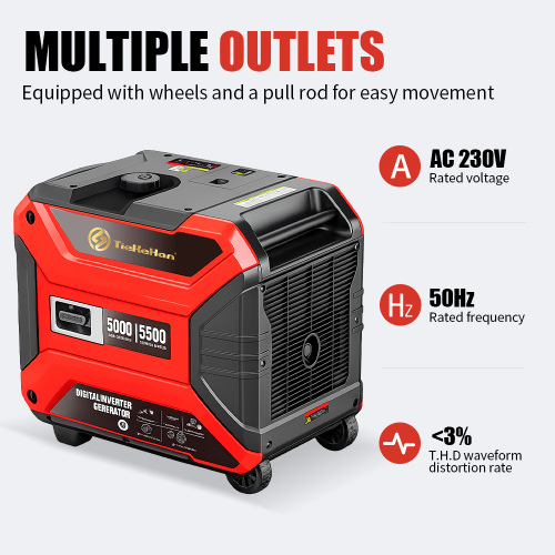 Generador inversor de gasolina portátil silencioso de 5000W