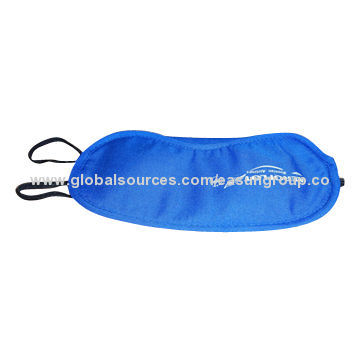 100% soft promotion polyester eye mask, made of polyester, sized 18.5*8.5cm, with printed logo