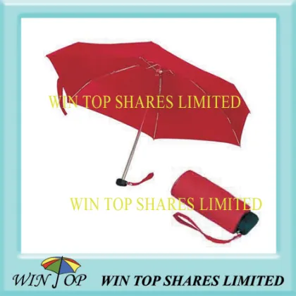 Easily Carrying 5 Fold Red Umbrella