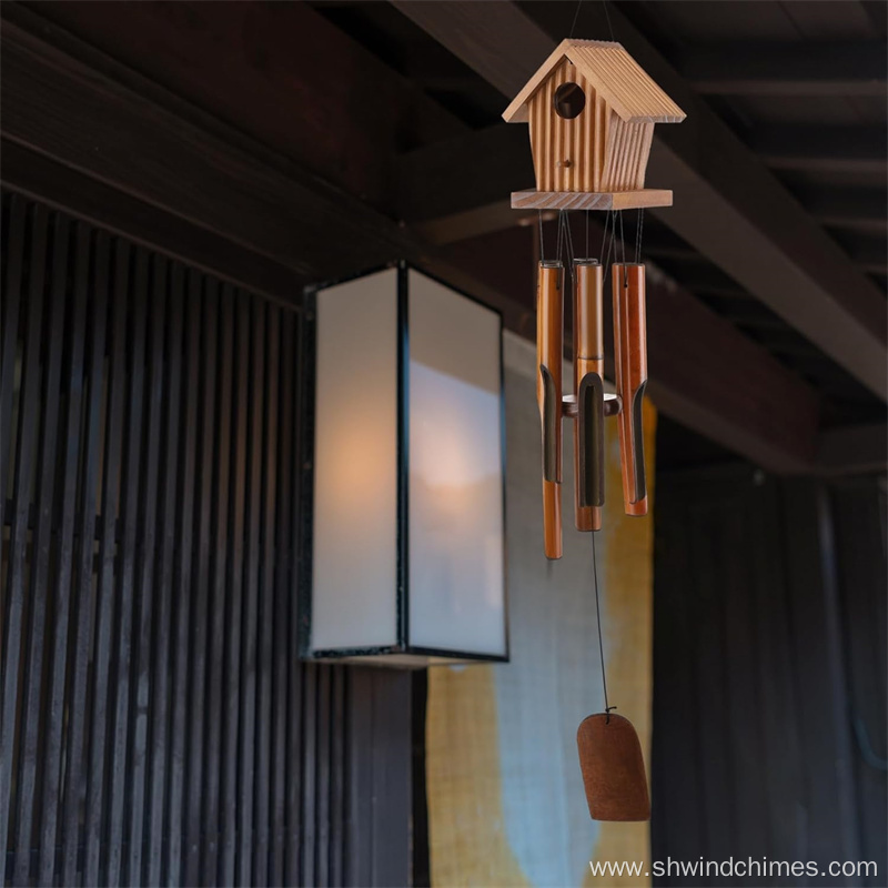 Birdhouse Wind Chimes for Outdoor Yard and Garden Decor