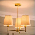 3 Arm Brushed Gold Chandelier Ceiling Lamp