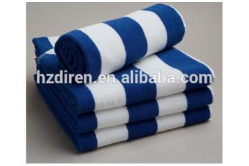 terry blue and white stripes cotton bath towel