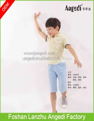 Trendy design boys clothing fashionable cotton shirt and woven pants
