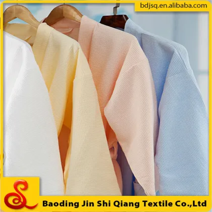 China wholesale customer logo 100% cotton waffle towel waffle bathrobe